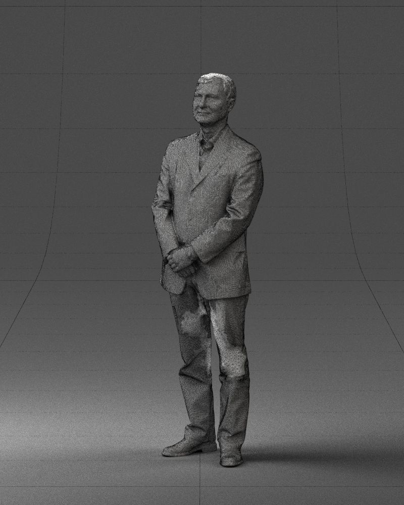 Man dark striped suit 0502 3D Print Ready 3D print model_5