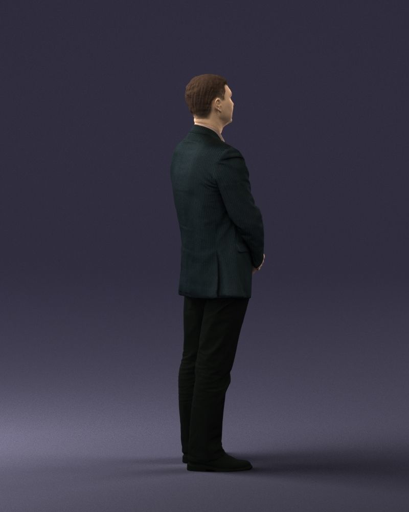 Man dark striped suit 0502 3D Print Ready 3D print model_24