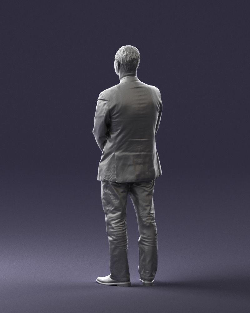 Man dark striped suit 0502 3D Print Ready 3D print model_16