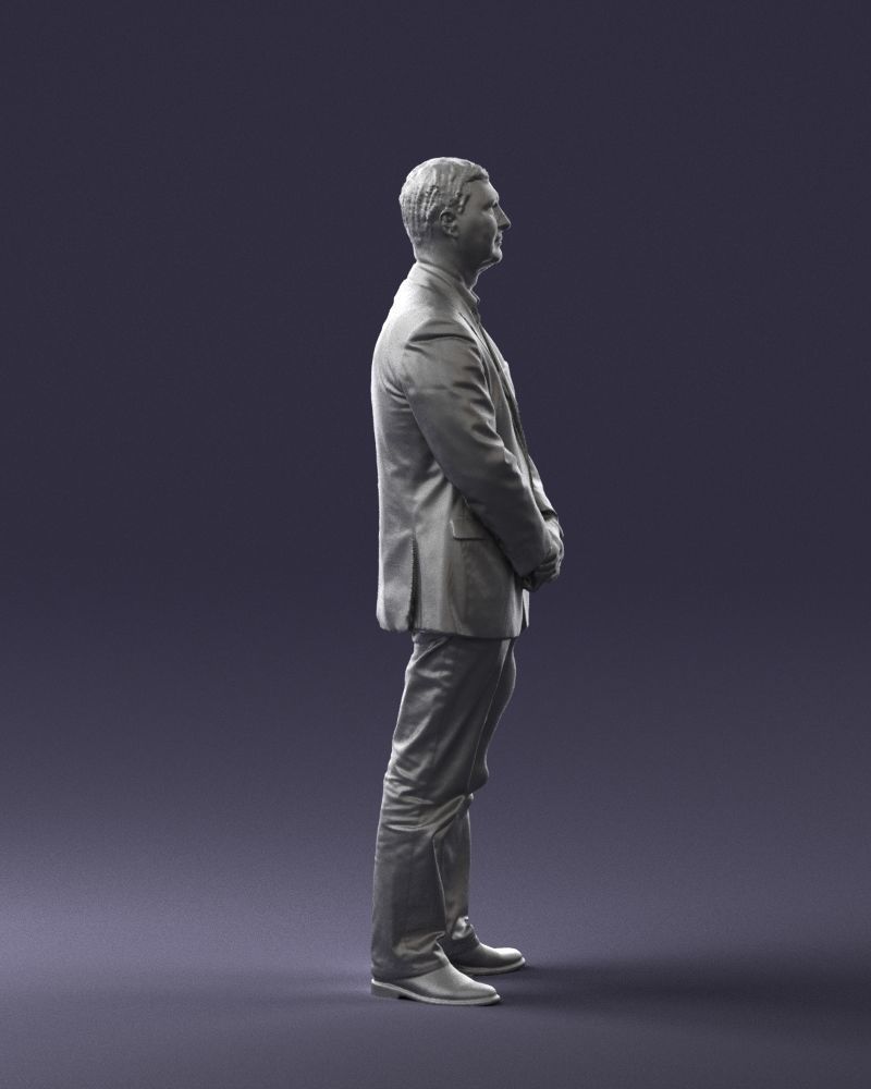 Man dark striped suit 0502 3D Print Ready 3D print model_28