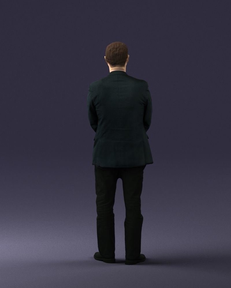Man dark striped suit 0502 3D Print Ready 3D print model_18