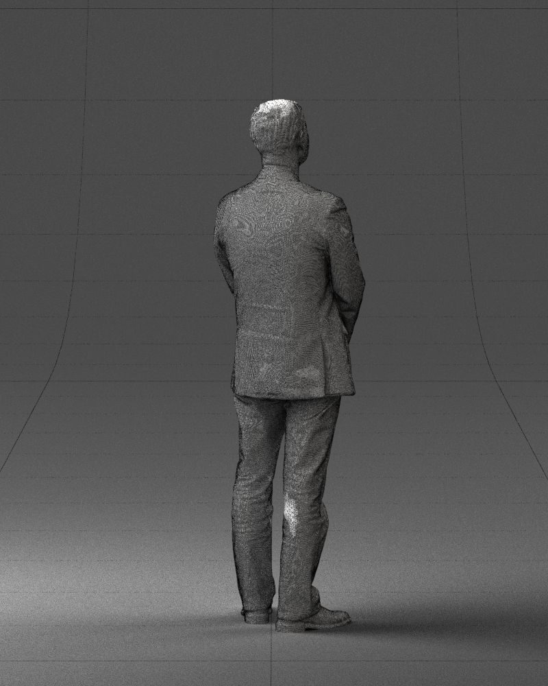 Man dark striped suit 0502 3D Print Ready 3D print model_23