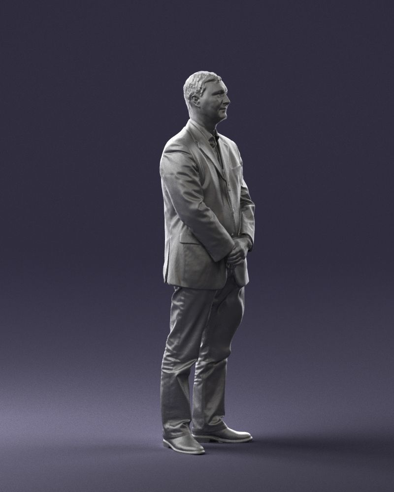 Man dark striped suit 0502 3D Print Ready 3D print model_31