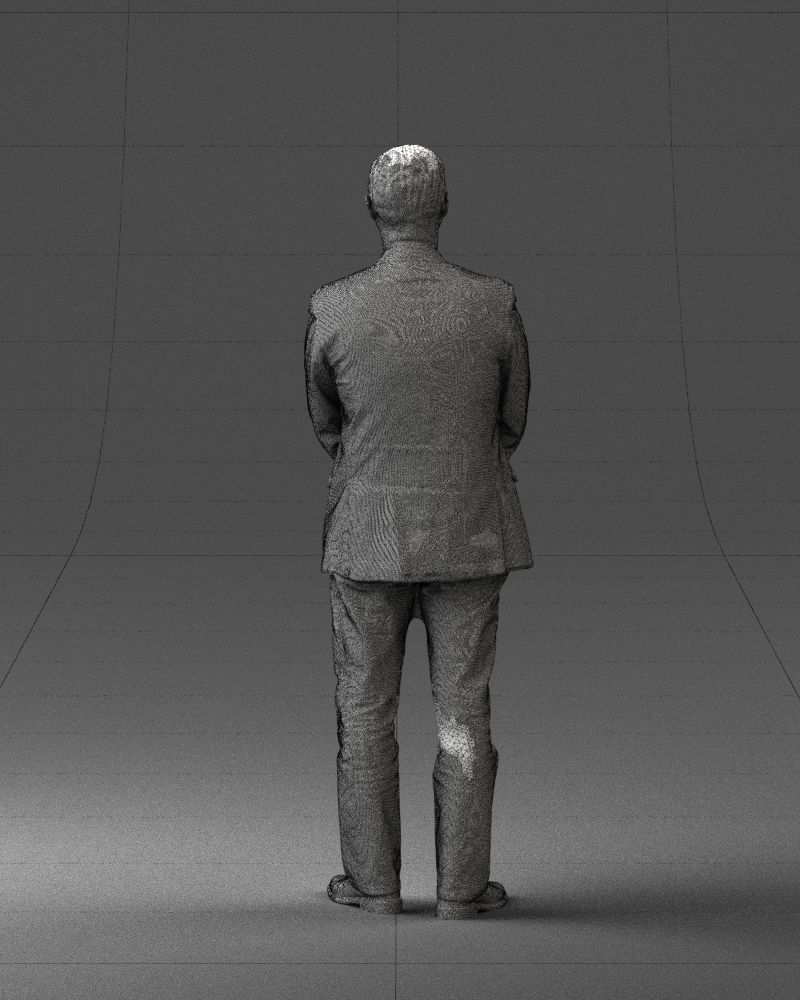 Man dark striped suit 0502 3D Print Ready 3D print model_20