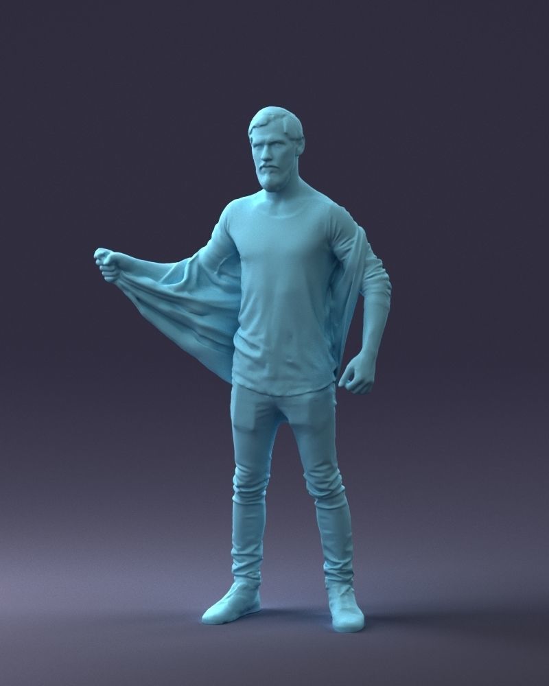 000199 Bearded Man Taking Off Jacket 1024 Low-poly 3D model_4