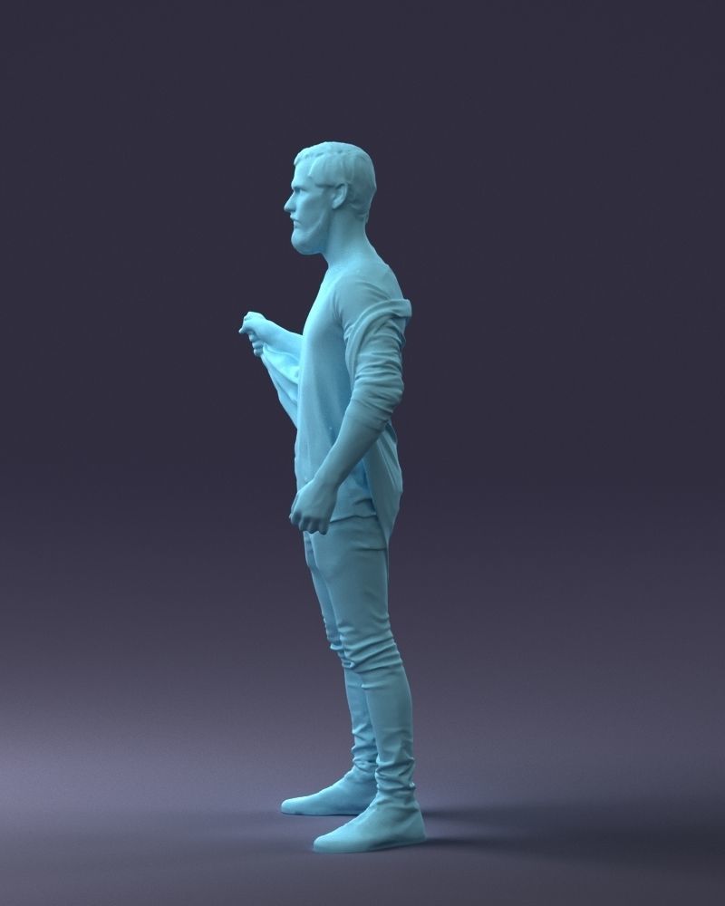000199 Bearded Man Taking Off Jacket 1024 Low-poly 3D model_28