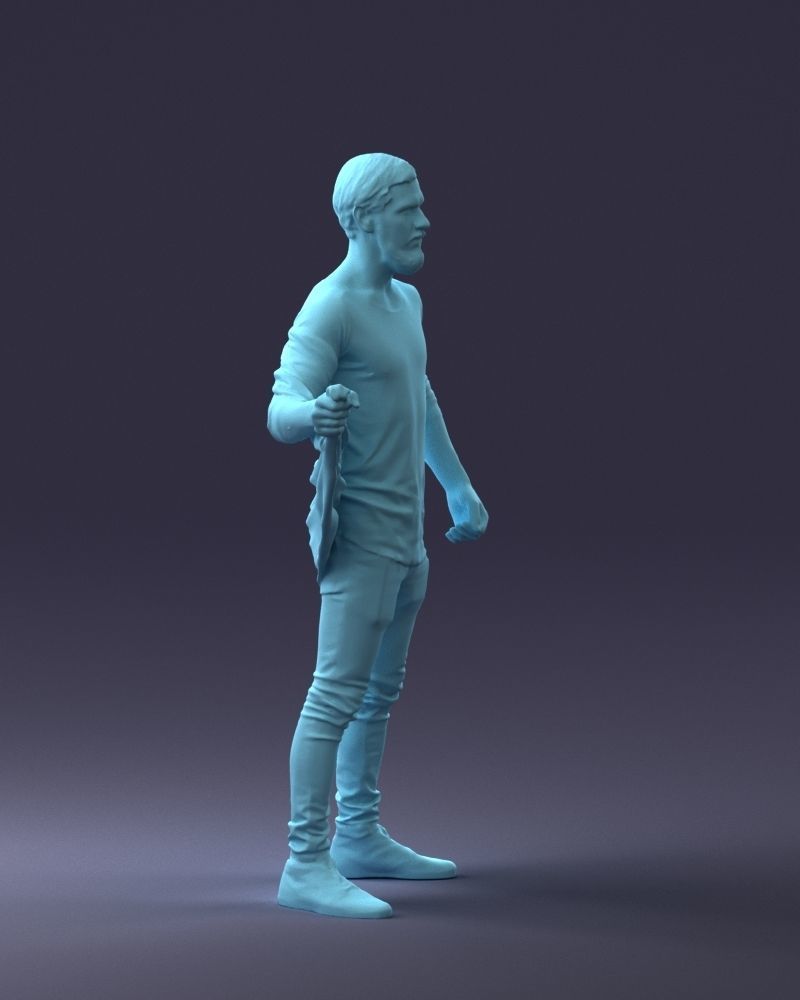 000199 Bearded Man Taking Off Jacket 1024 Low-poly 3D model_13