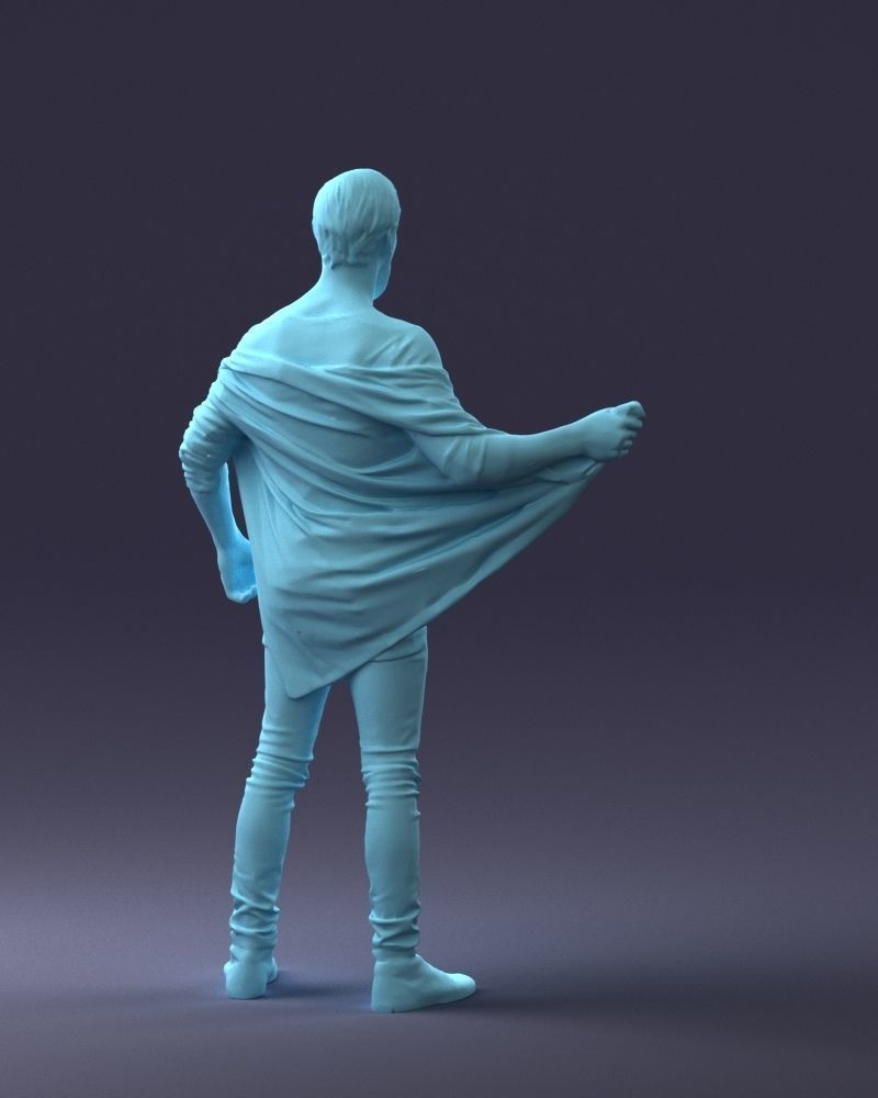 000199 Bearded Man Taking Off Jacket 1024 Low-poly 3D model_19