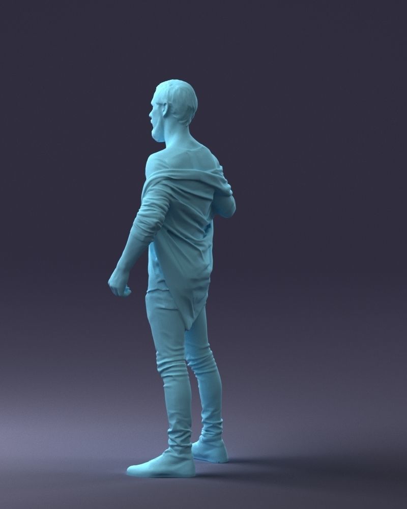 000199 Bearded Man Taking Off Jacket 1024 Low-poly 3D model_25