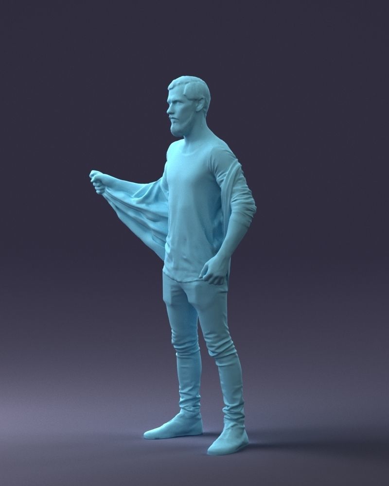 000199 Bearded Man Taking Off Jacket 1024 Low-poly 3D model_31
