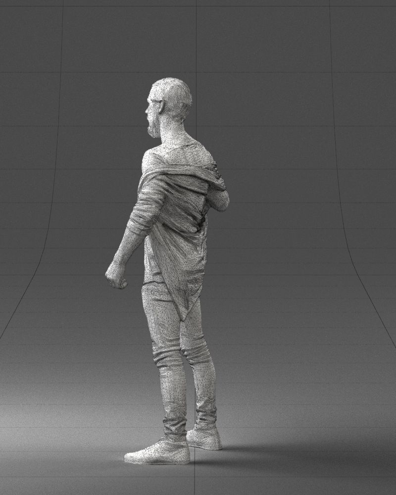 000199 Bearded Man Taking Off Jacket 1024 Low-poly 3D model_26