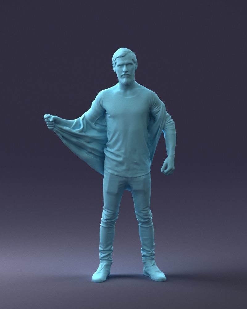 000199 Bearded Man Taking Off Jacket 1024 Low-poly 3D model_7
