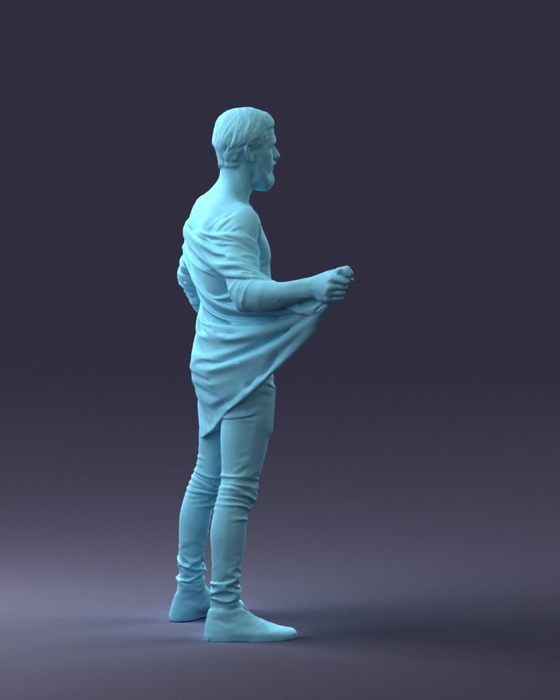 000199 Bearded Man Taking Off Jacket 1024 Low-poly 3D model_16