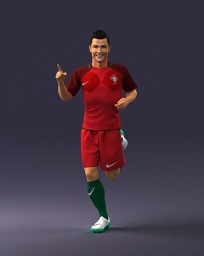 Running Cristiano Ronaldo 0234 3D Print Ready 3D print model