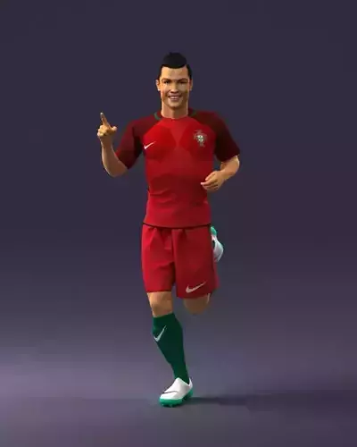 Running Cristiano Ronaldo 0234 3D Print Ready 3D print model