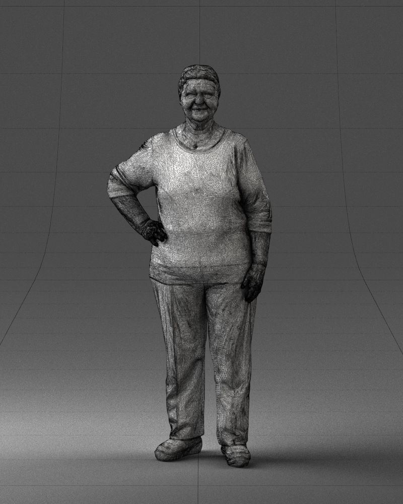 Old woman 1722 3d print ready 3D print model_20