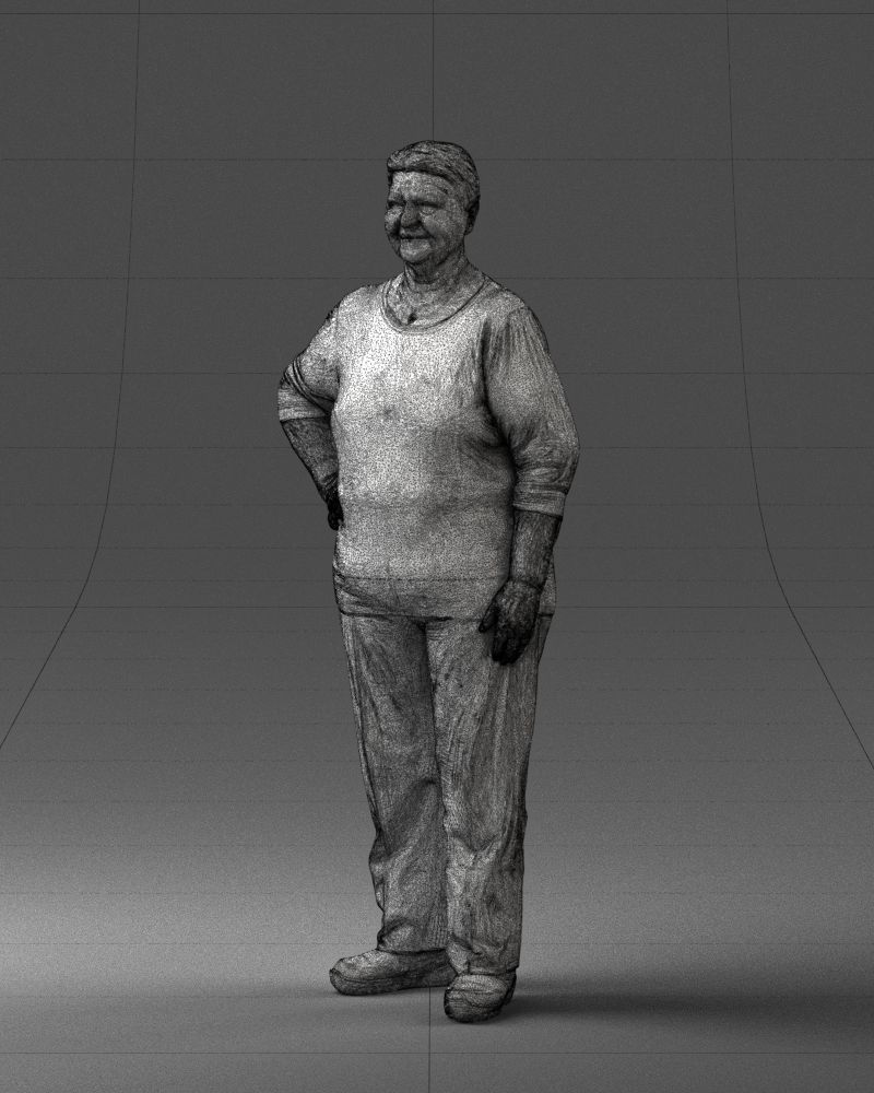 Old woman 1722 3d print ready 3D print model_17