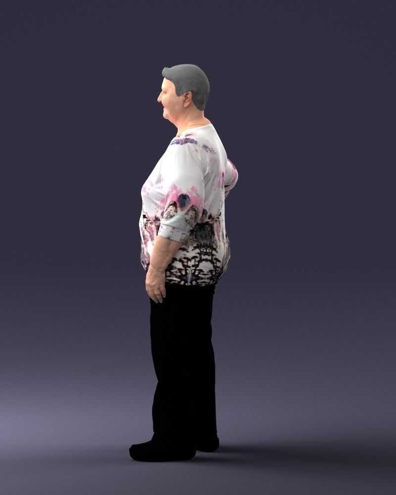 Old woman 1722 3d print ready 3D print model_12