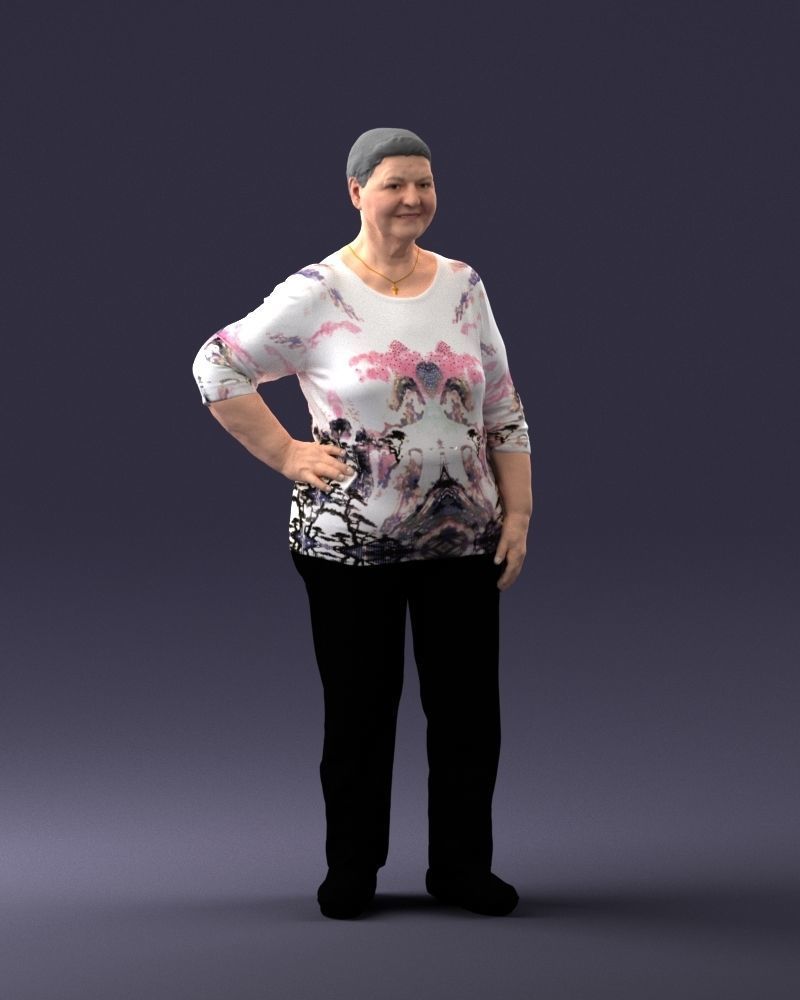 Old woman 1722 3d print ready 3D print model_3