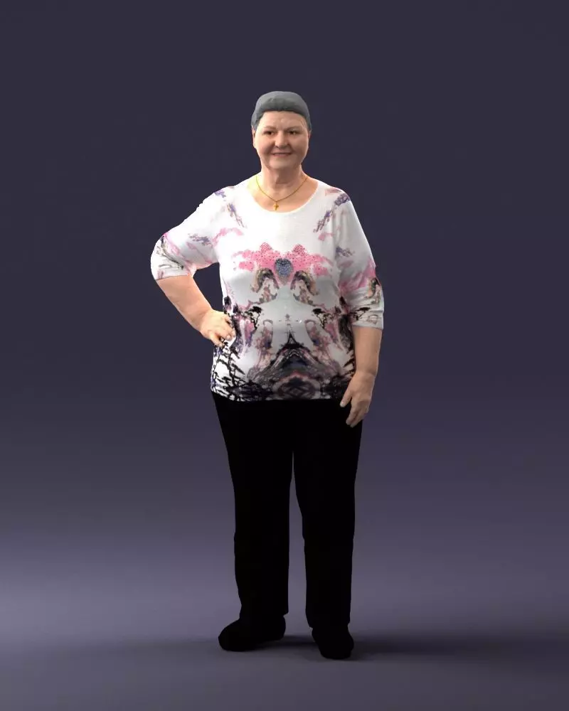 Old woman 1722 3d print ready 3D print model_0