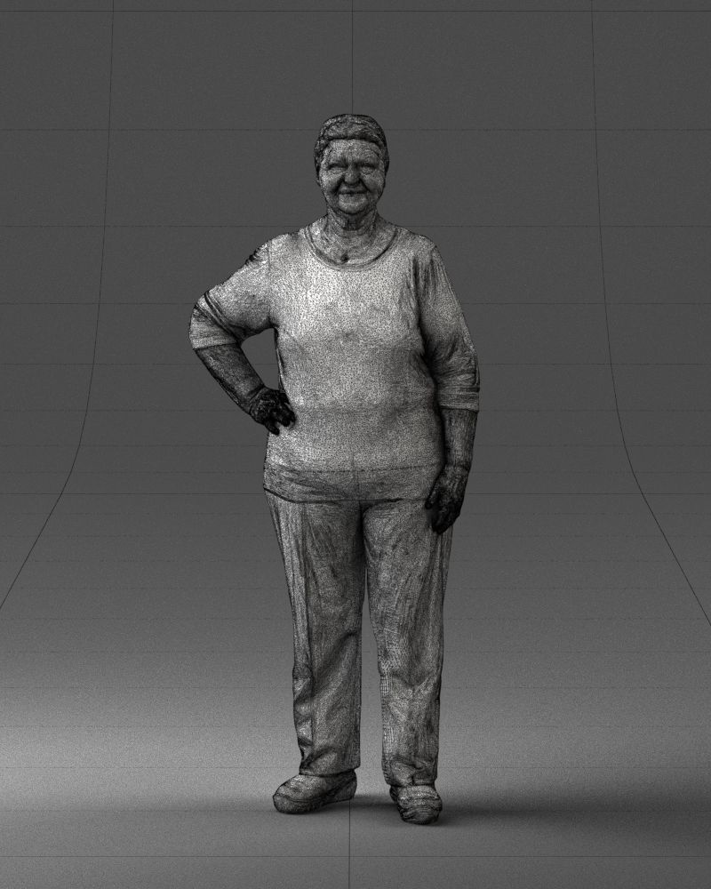 Old woman 1722 3d print ready 3D print model_2