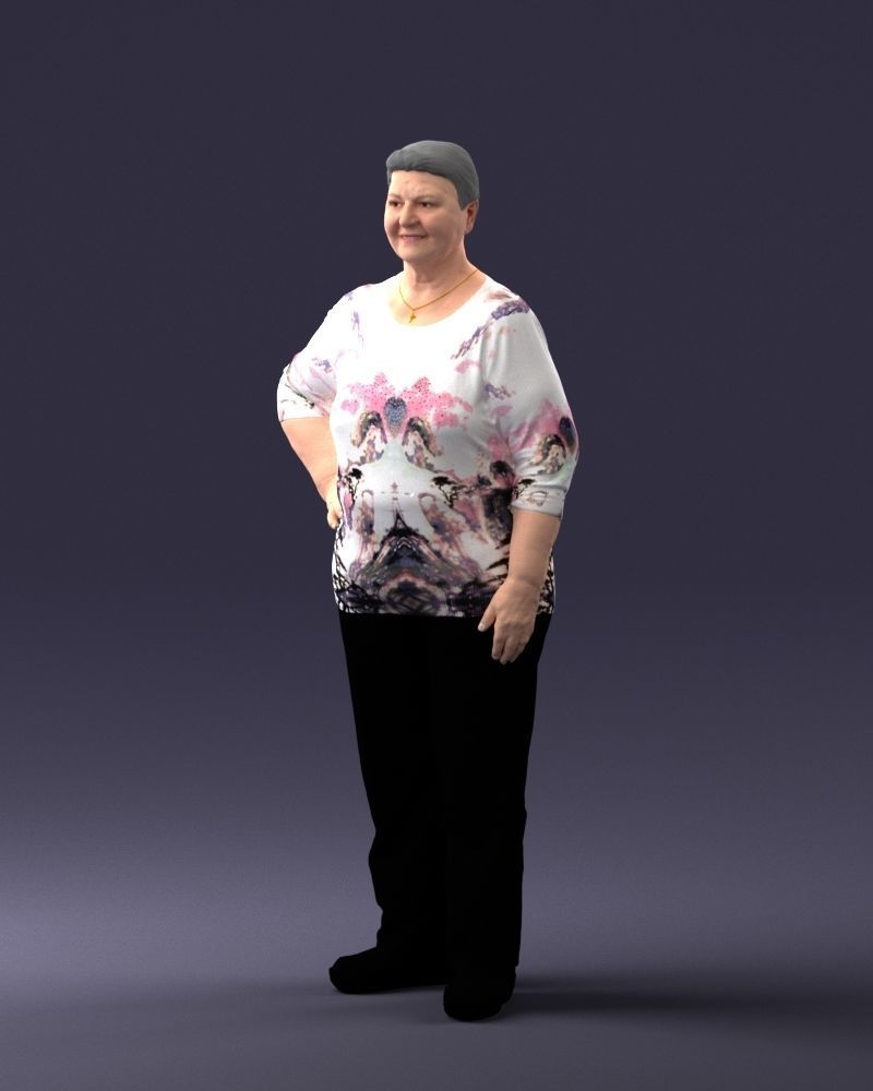 Old woman 1722 3d print ready 3D print model_15