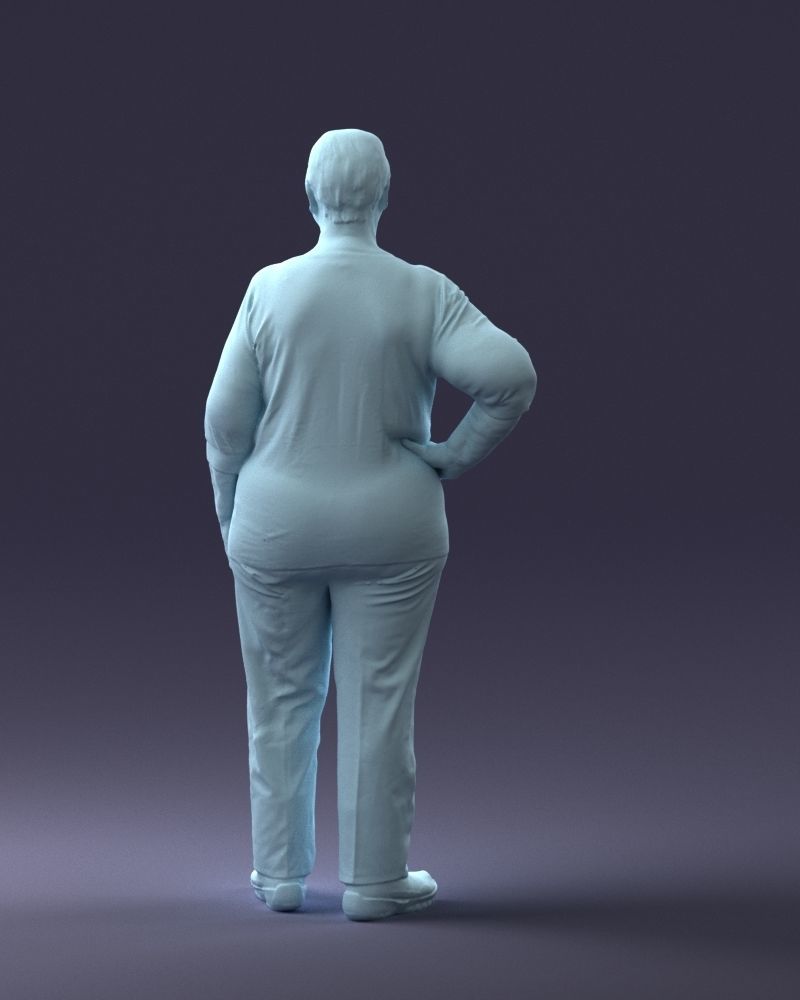 Old woman 1722 3d print ready 3D print model_10