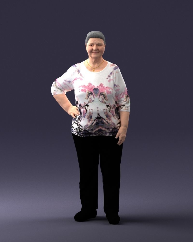 Old woman 1722 3d print ready 3D print model_18