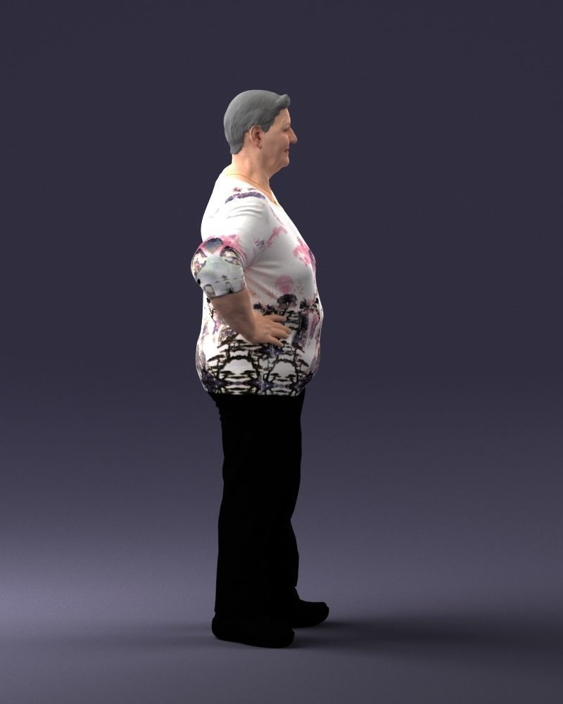 Old woman 1722 3d print ready 3D print model_6