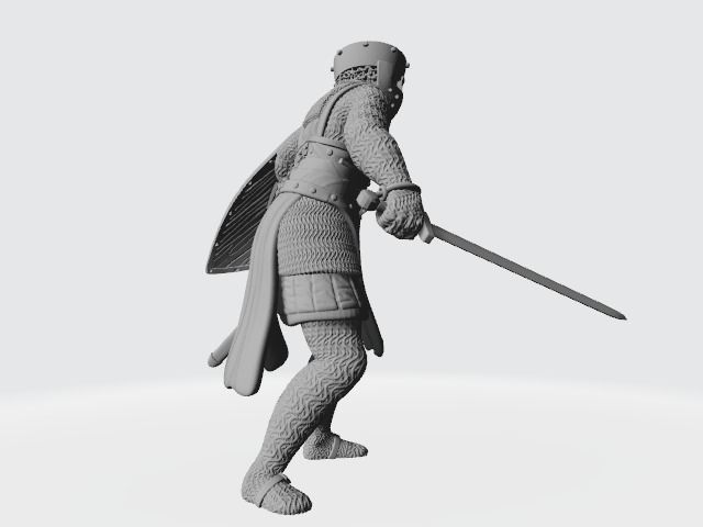 Medieval Danish Crusader Knight with sword 3D print model_10