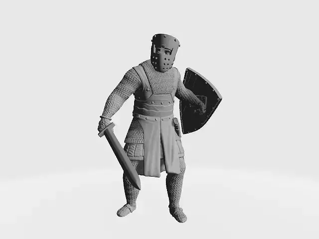 Medieval Danish Crusader Knight with sword