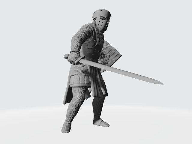 Medieval Danish Crusader Knight with sword 3D print model_1