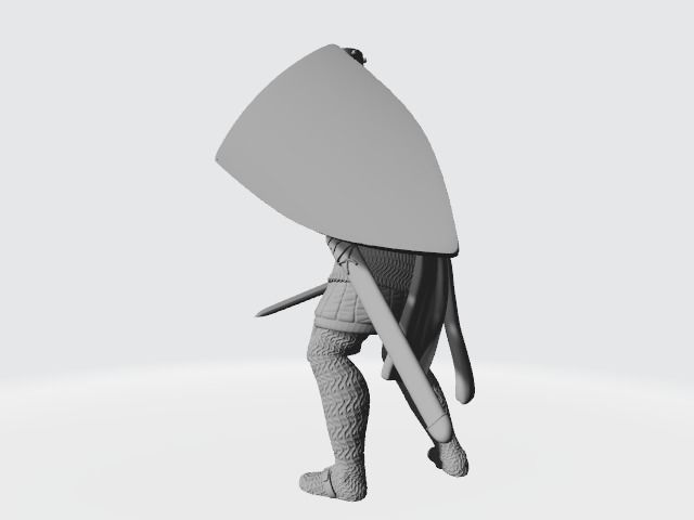 Medieval Danish Crusader Knight with sword 3D print model_6