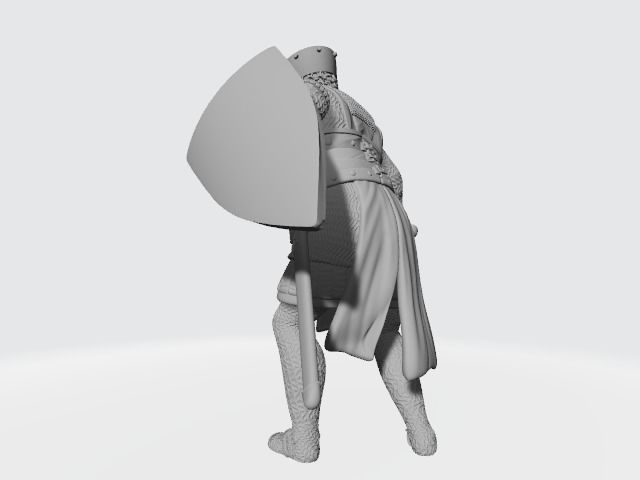 Medieval Danish Crusader Knight with sword 3D print model_7
