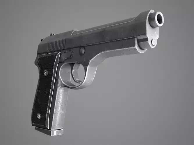 Simple Handgun Low-poly 3D model