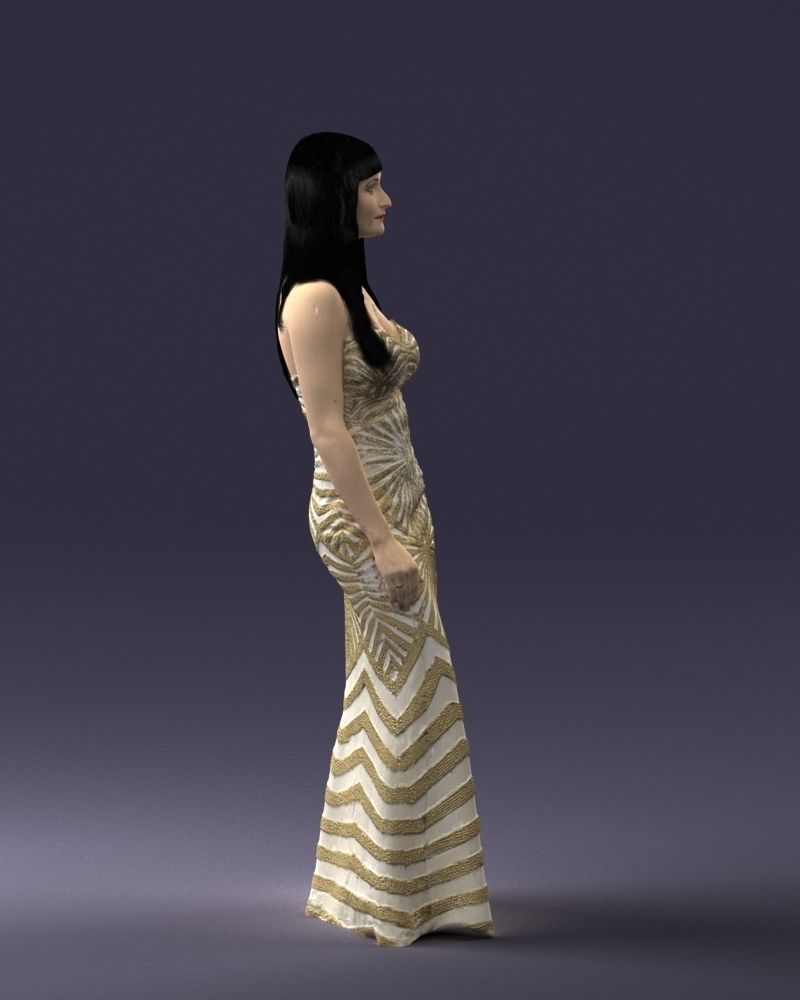 000026 golden dress 0730 3dp 3D print model_6