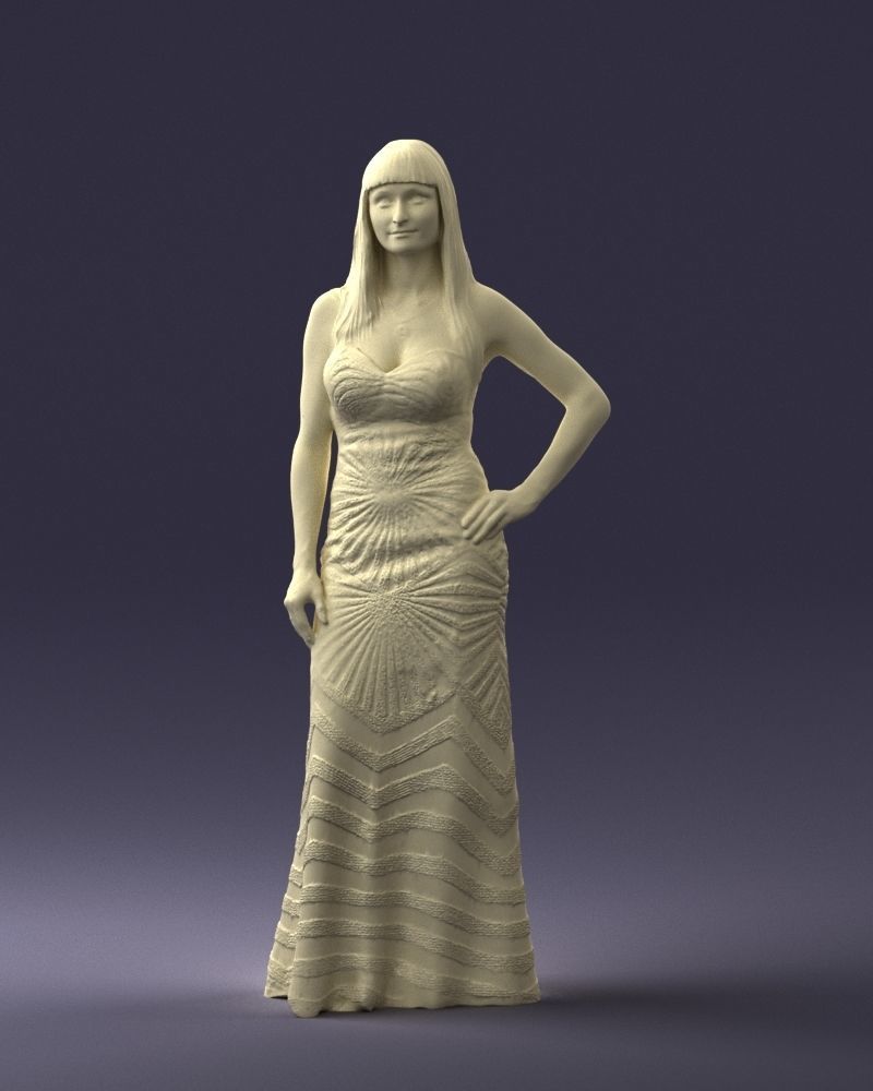 000026 golden dress 0730 3dp 3D print model_1