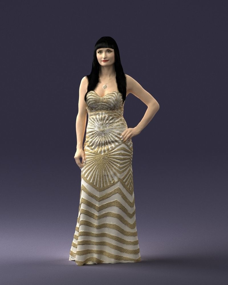 000026 golden dress 0730 3dp 3D print model_18