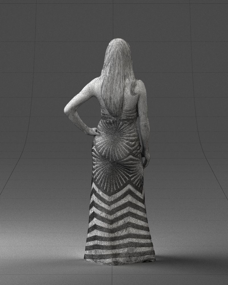 000026 golden dress 0730 3dp 3D print model_11