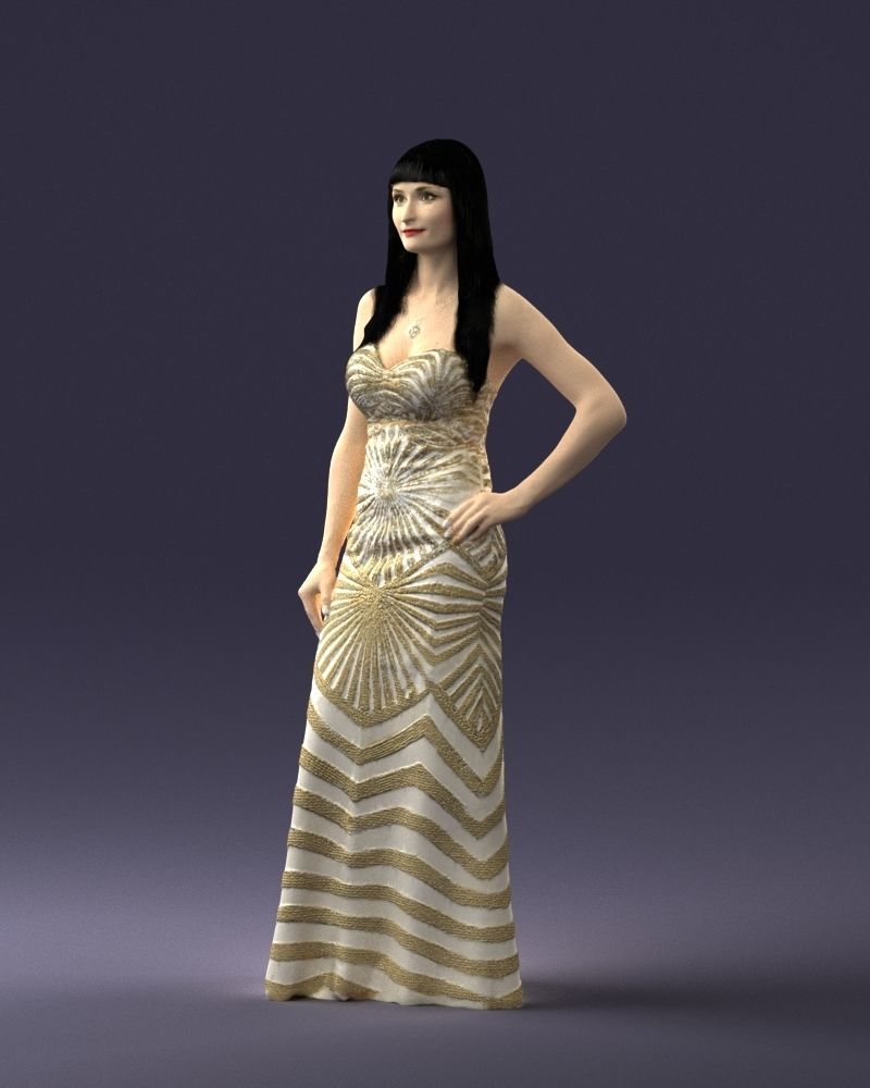 000026 golden dress 0730 3dp 3D print model_15