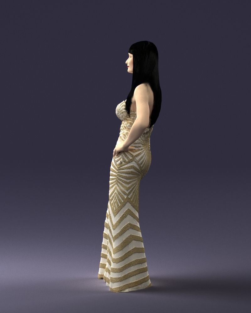 000026 golden dress 0730 3dp 3D print model_12
