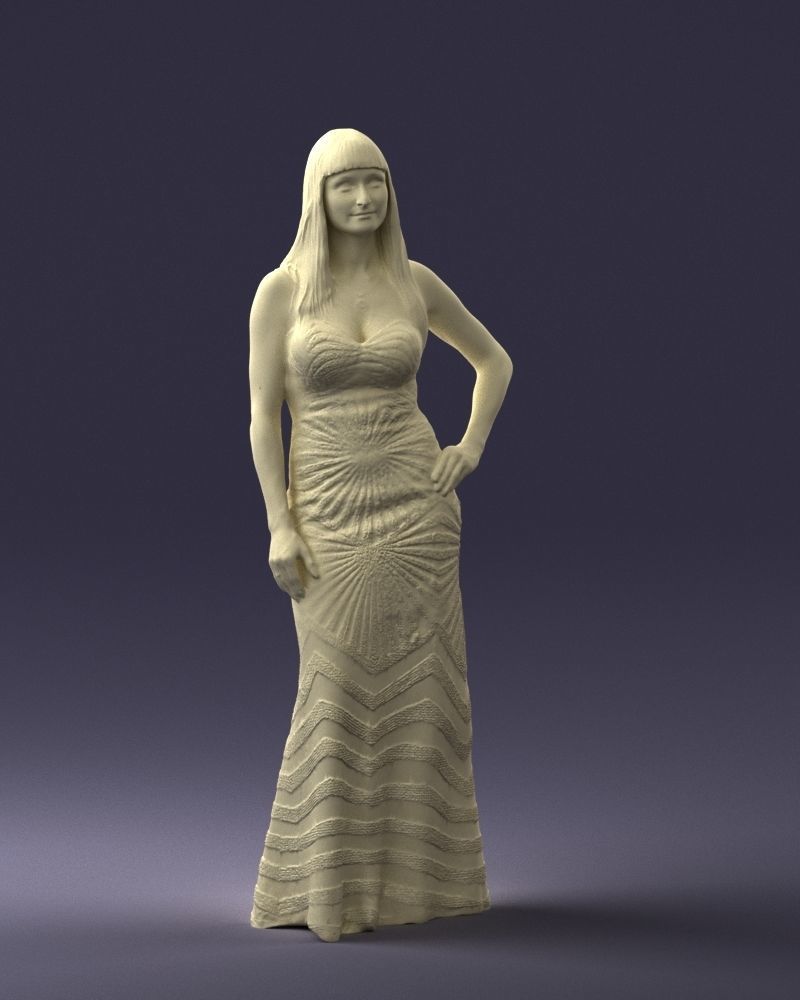 000026 golden dress 0730 3dp 3D print model_4
