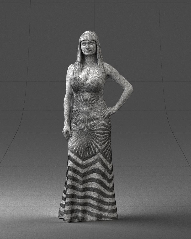 000026 golden dress 0730 3dp 3D print model_2