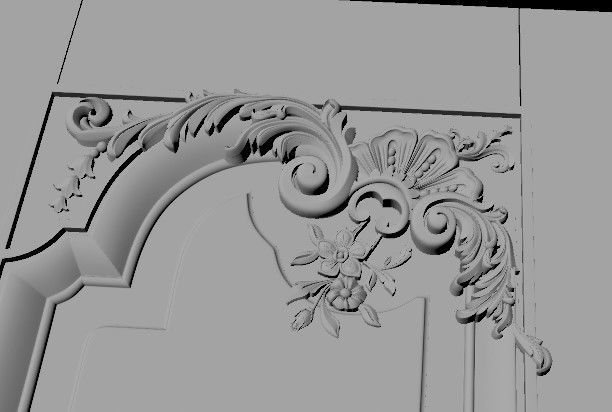 door High quality 3d models for processing on a cnc machine  3D model_3