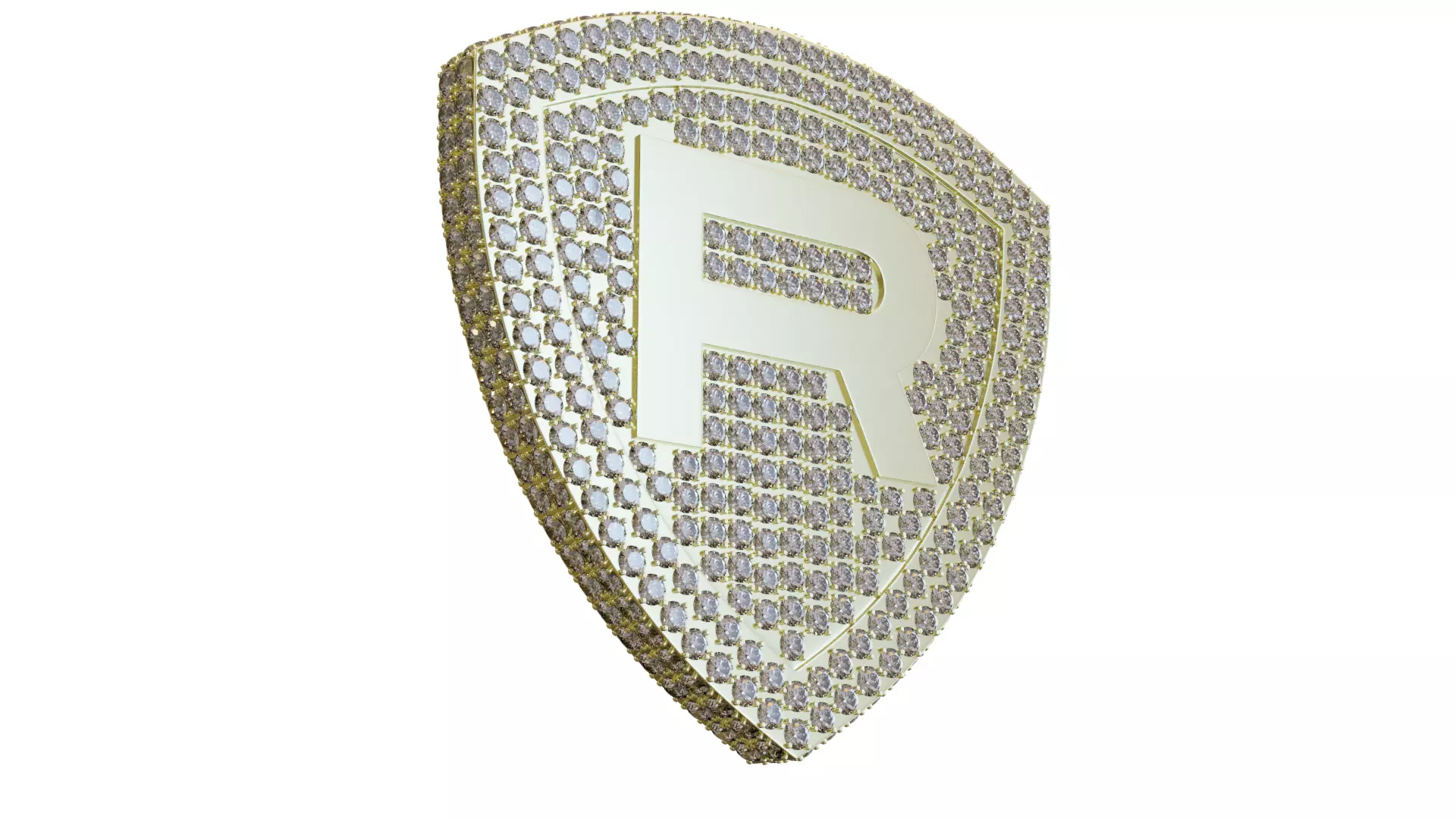 Iced Out Logo Pendant 3D model_0