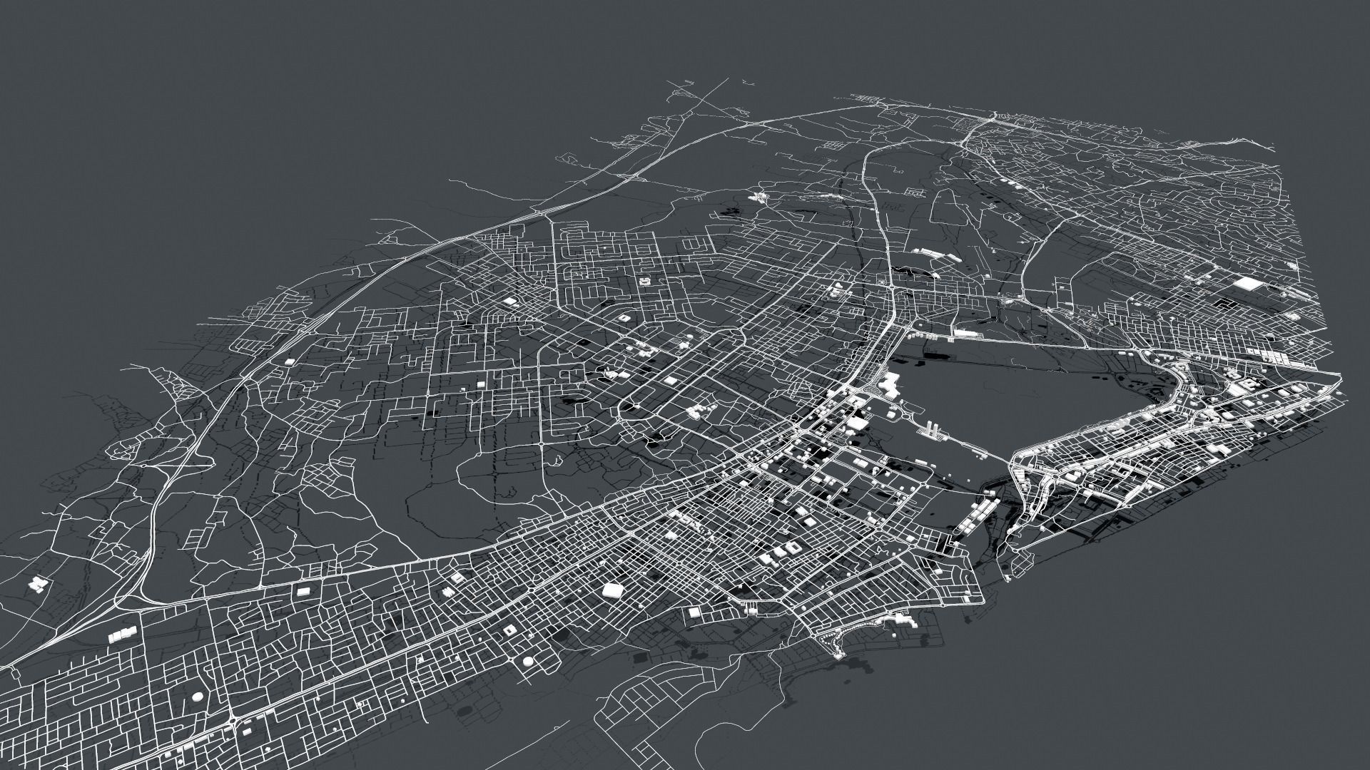 Cityscape Ras al-Khaimah United Arab Emirates 3D model_2