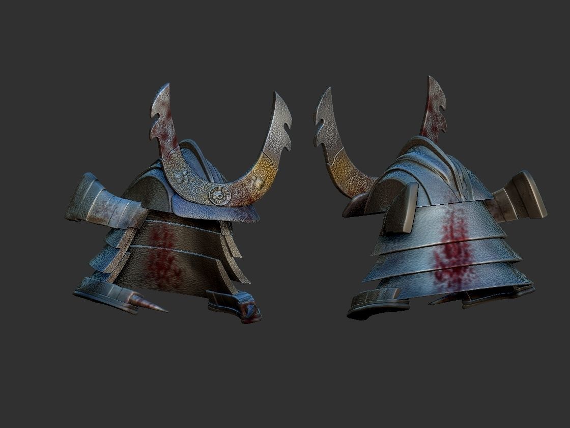 senjutsu samurai statue holding sword 3D print model_4