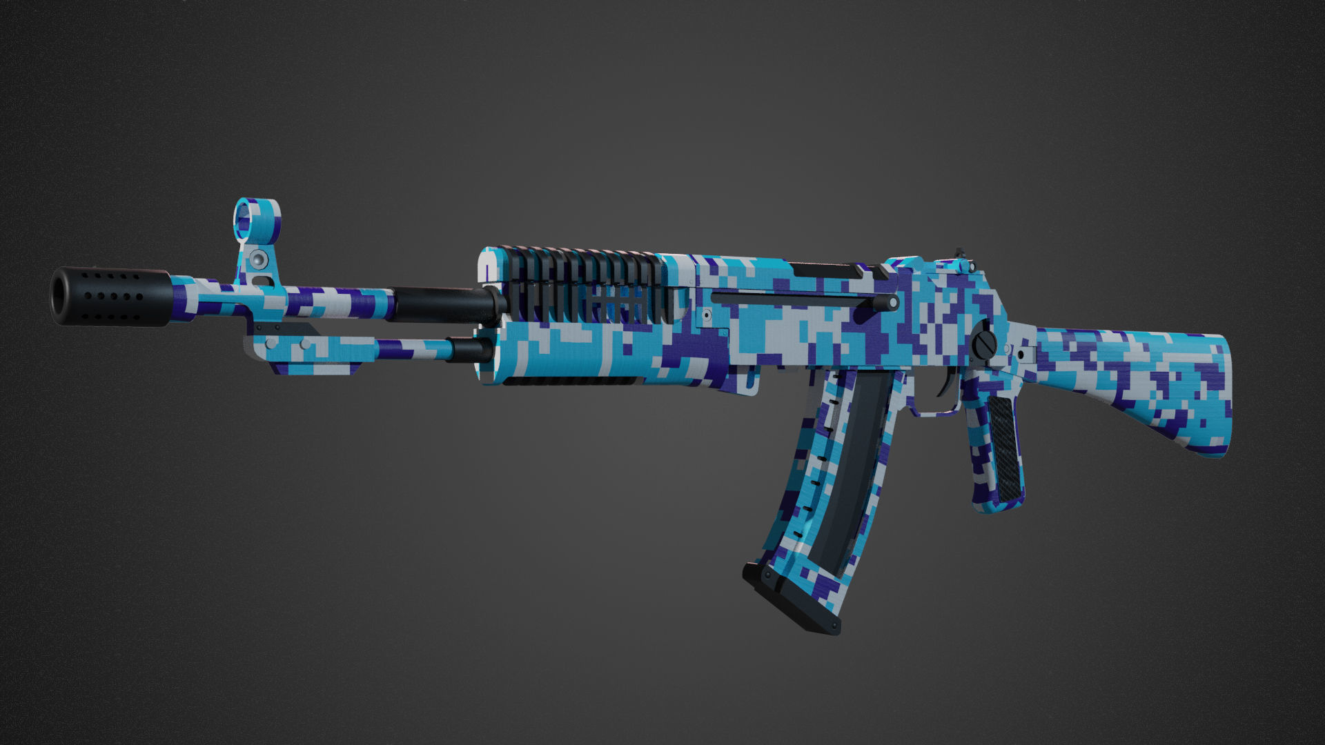 AN-94 Assault Riffle Low-poly 3D model_9