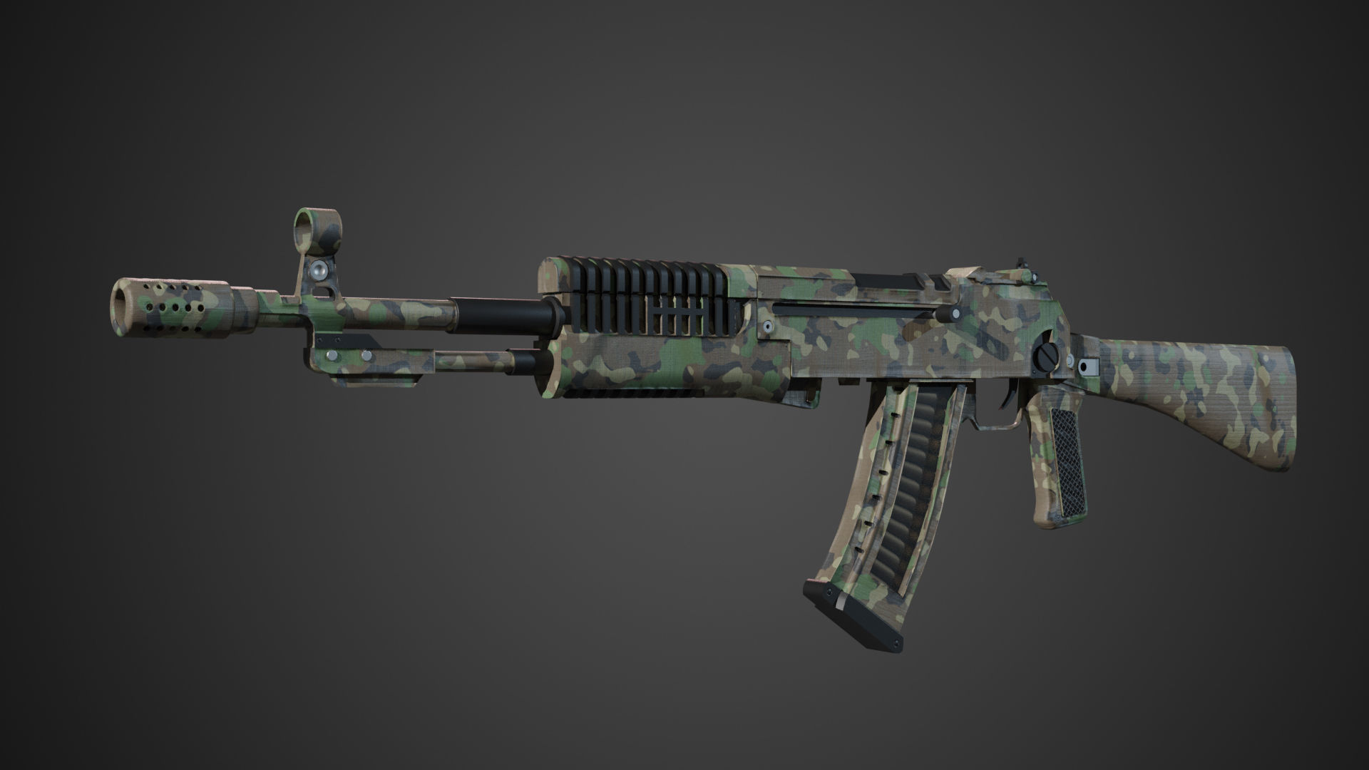 AN-94 Assault Riffle Low-poly 3D model_4