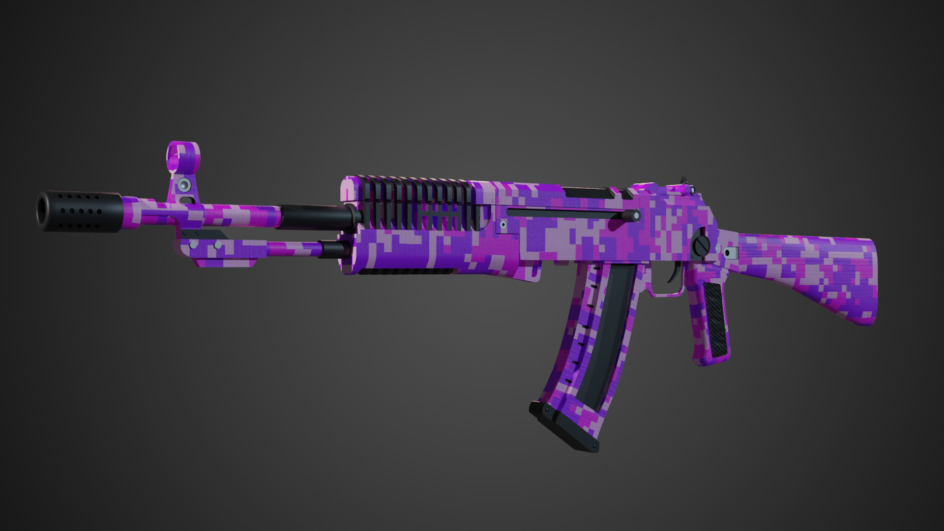 AN-94 Assault Riffle Low-poly 3D model_11